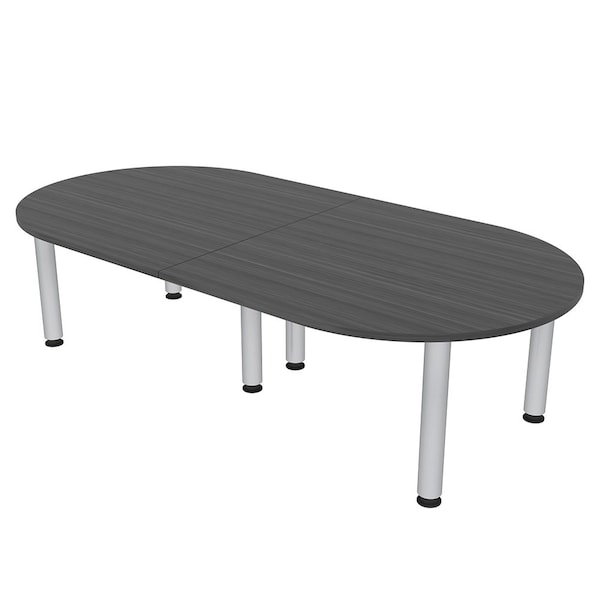 45 in W, 96 in L, 29 in H, Engineered Wood Top, Grey